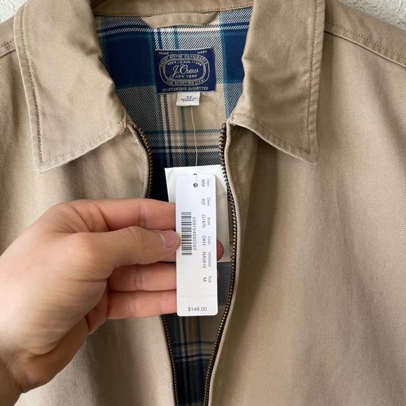 J. Crew NWT Coach Twill Jacket - Tan Plaid Lining Medium - Picture 5 of 13